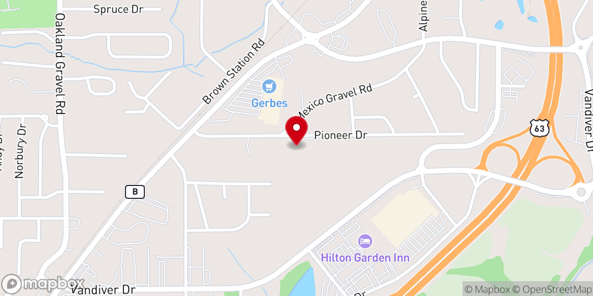 Map showing location of Columbia Church of Christ