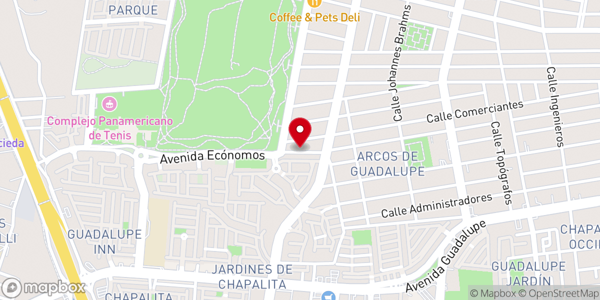 Map showing location of Centro Cristiano Amigos