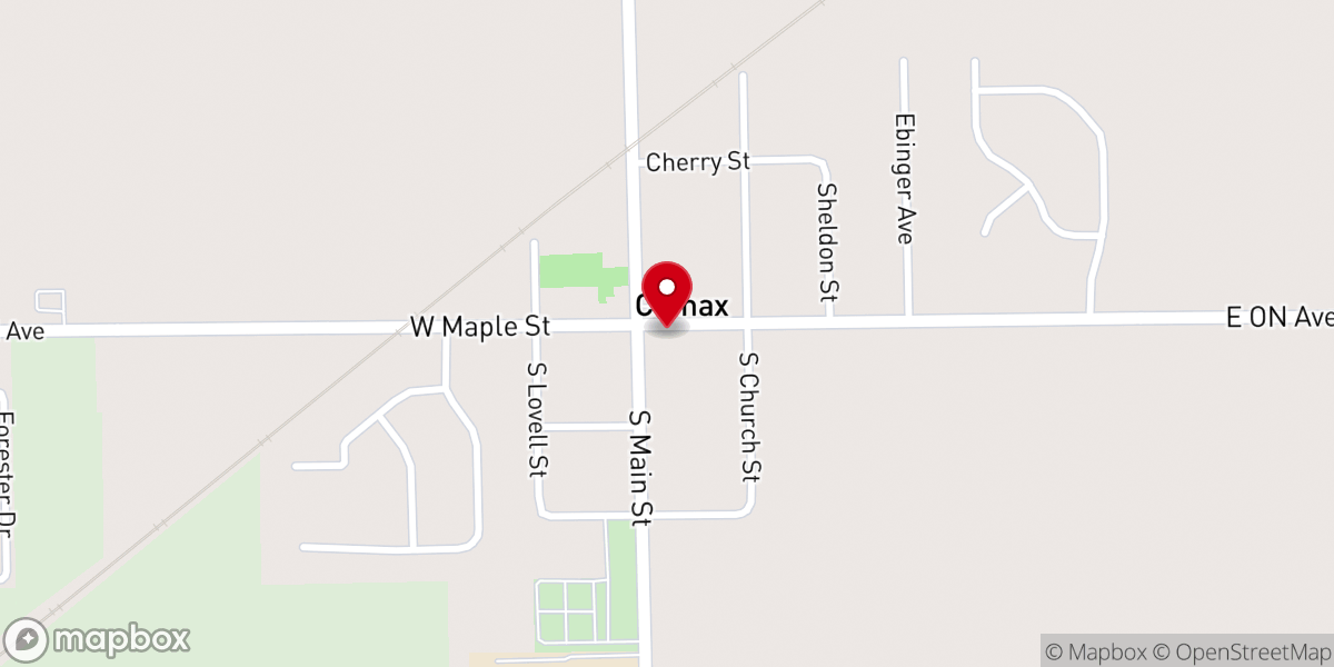 Map showing location of Climax Village Hall