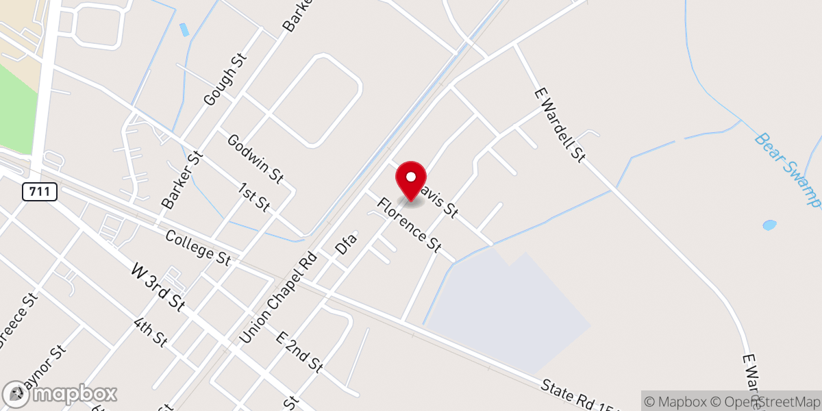 Map showing location of Pembroke Gospel Chapel