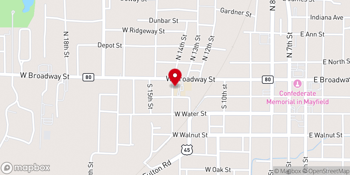 Map showing location of St. Joseph Catholic Church