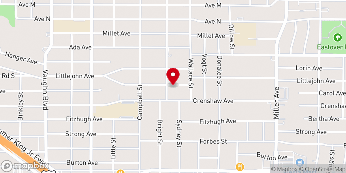 Map showing location of Glory Missionary Baptist Church