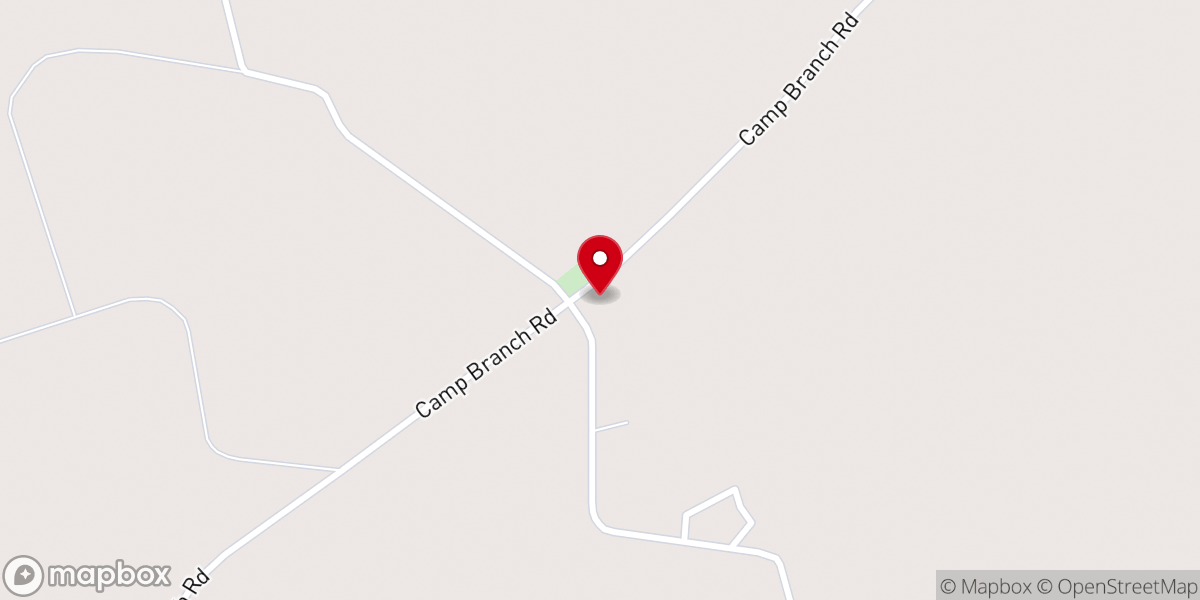 Map showing location of Camp Branch Church