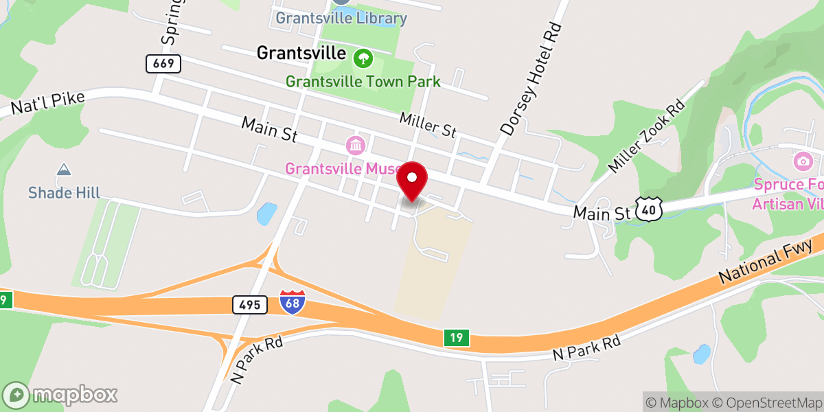Map showing location of Maxines