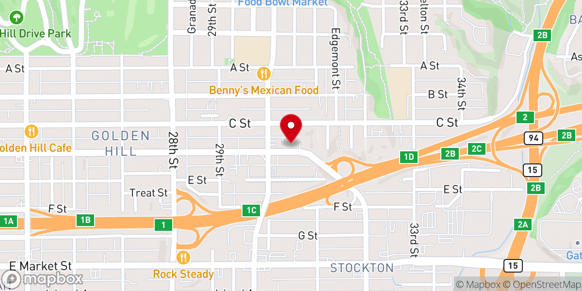 Map showing location of Exodus Baptist Church