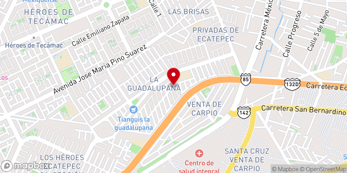 Map showing location of Iglesia Cristiana RestauraciÓN Ecatepec