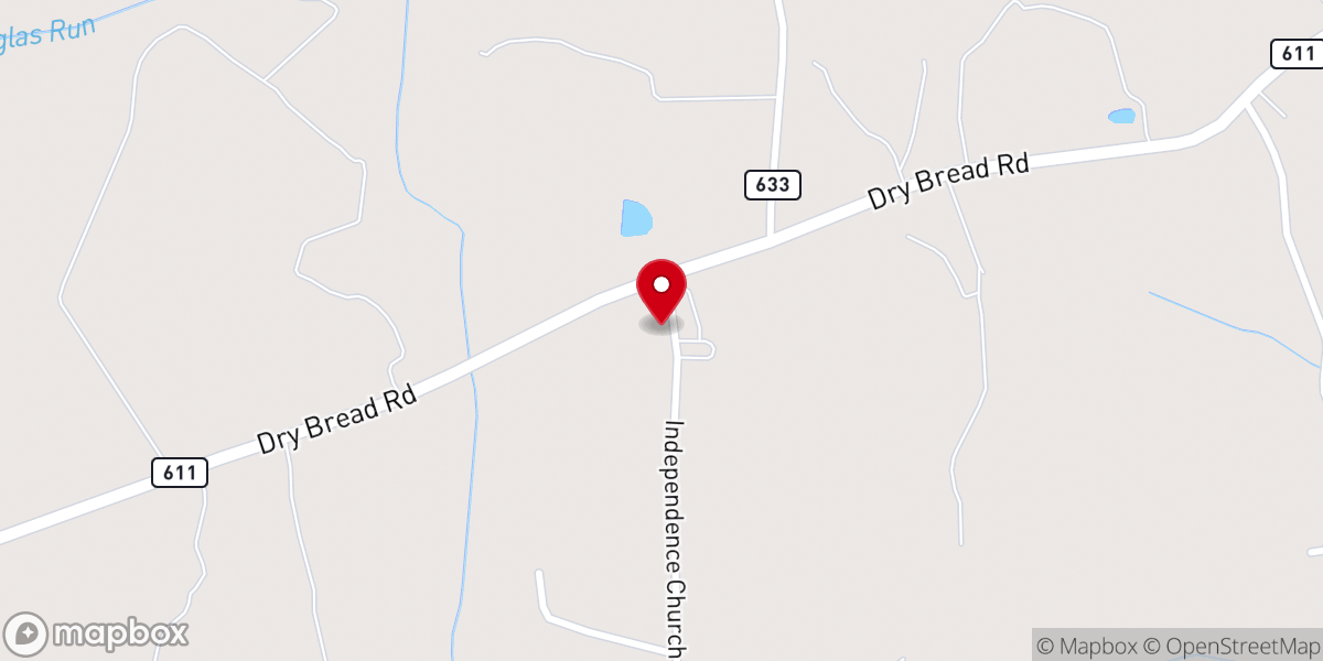 Map showing location of Independence United Methodist Church (UMC)