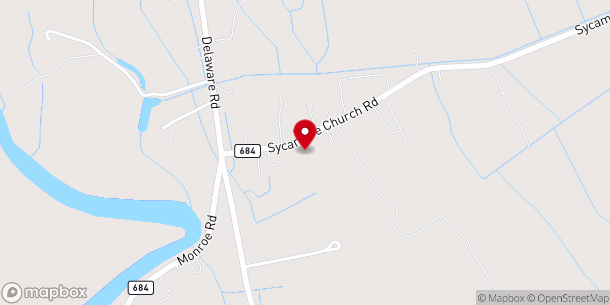 Map showing location of Sycamore Baptist Church