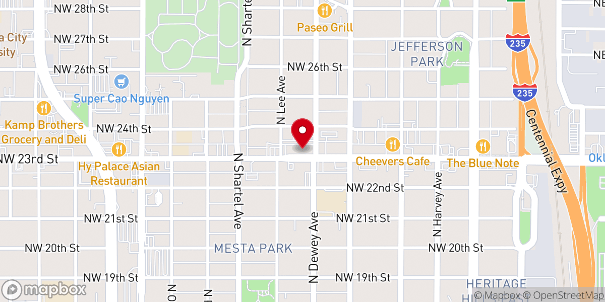 Map showing location of Paseo Church
