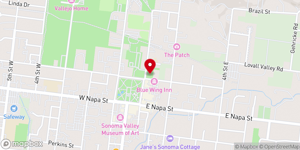 Map showing location of Mission San Francisco Solano