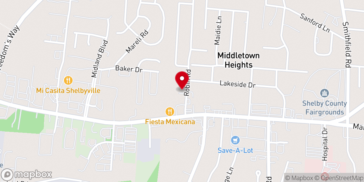 Map showing location of New Hope Church KY