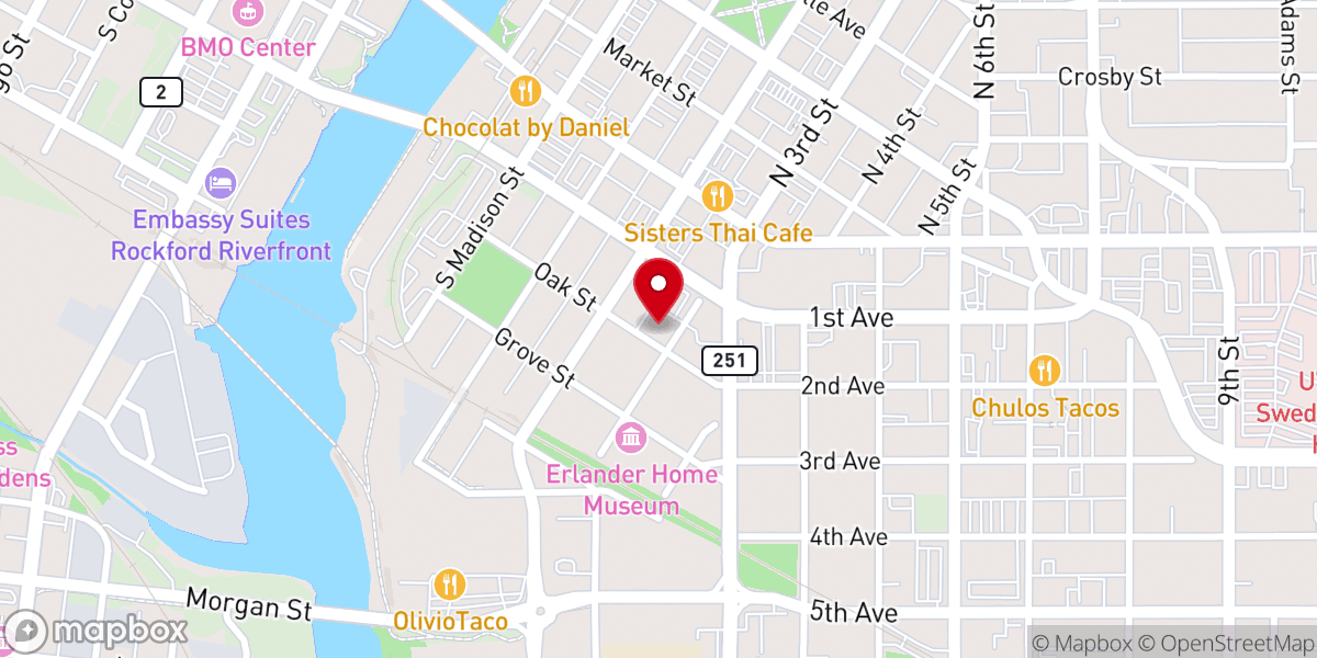 Map showing location of First Lutheran Church