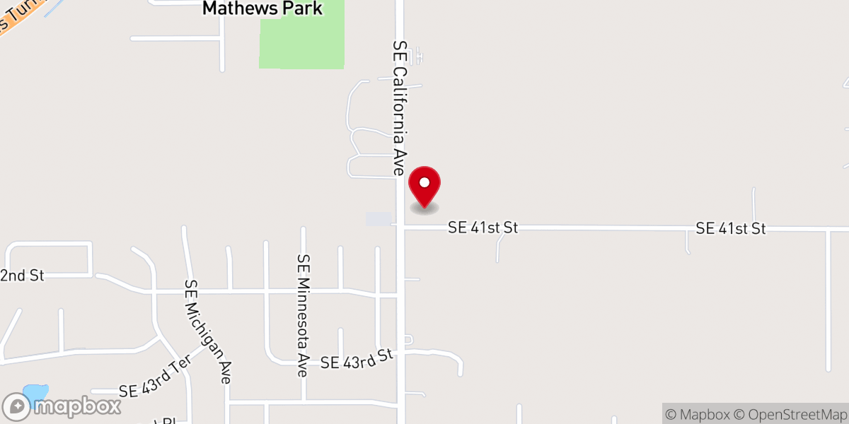 Map showing location of Crossroads Wesleyan Church