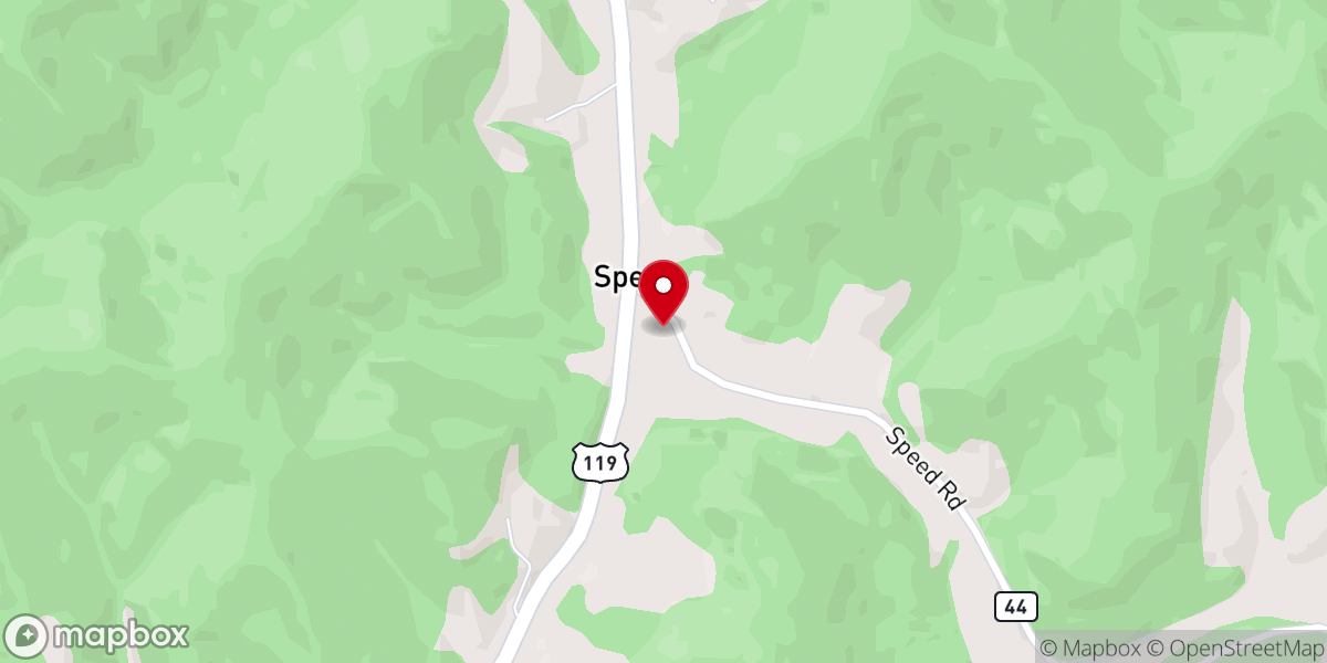 Map showing location of Speed United Methodist Church