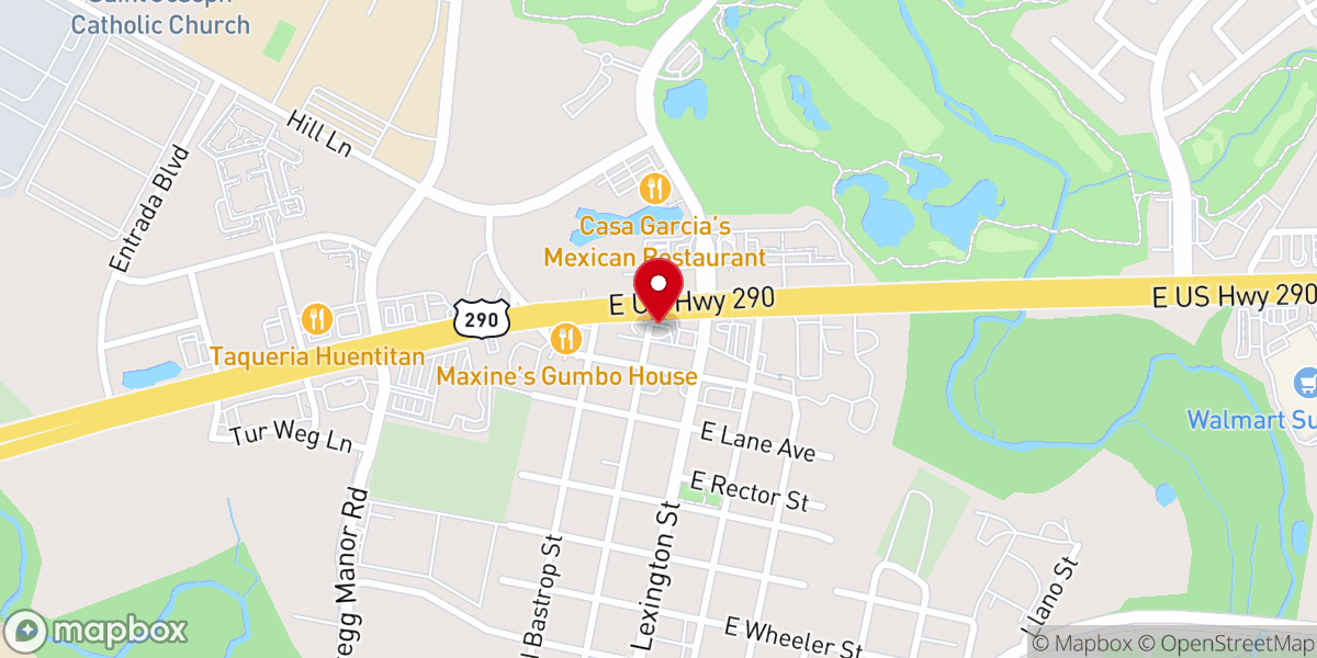 Map showing location of Texas Traditional Bar-B-Q
