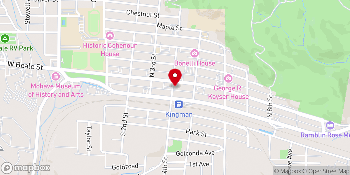 Map showing location of Central Church - Kingman