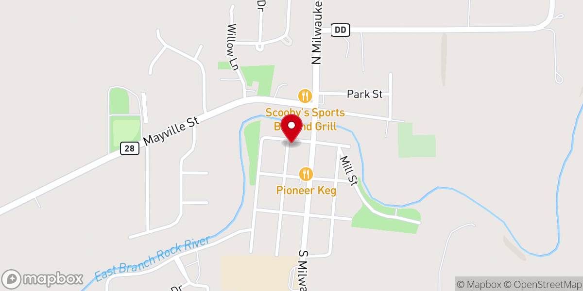 Map showing location of American Legion Miller-Justman-Guelig Post #270