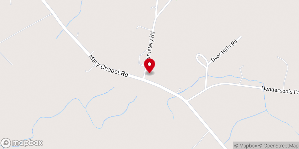 Map showing location of Mary's Chapel Baptist Church