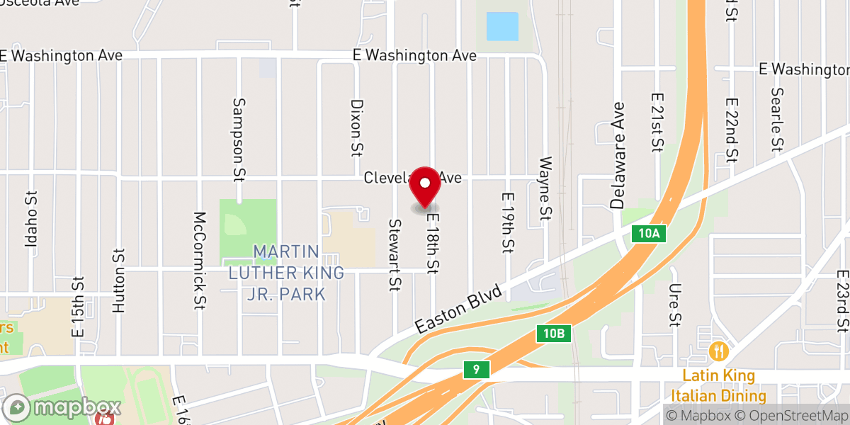Map showing location of Evangelistic Christian Church