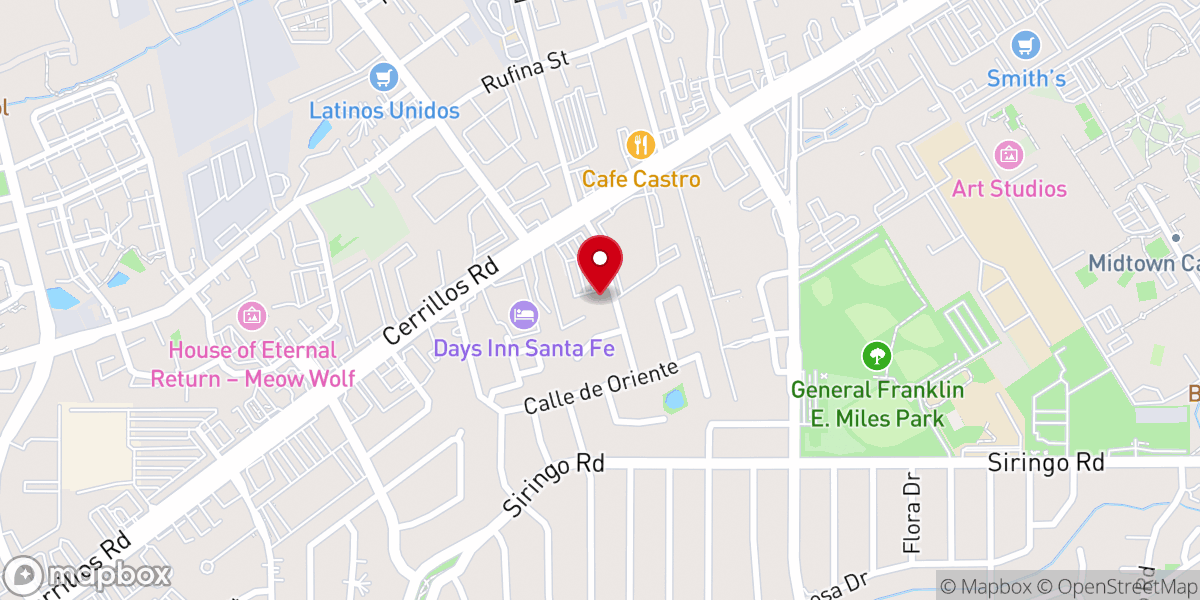Map showing location of Santa Fe Christian Fellowship Church