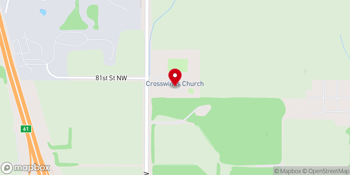 Map showing location of Crosswinds Church