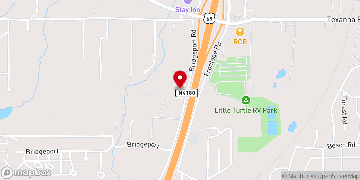 Map showing location of North Fork Baptist Church
