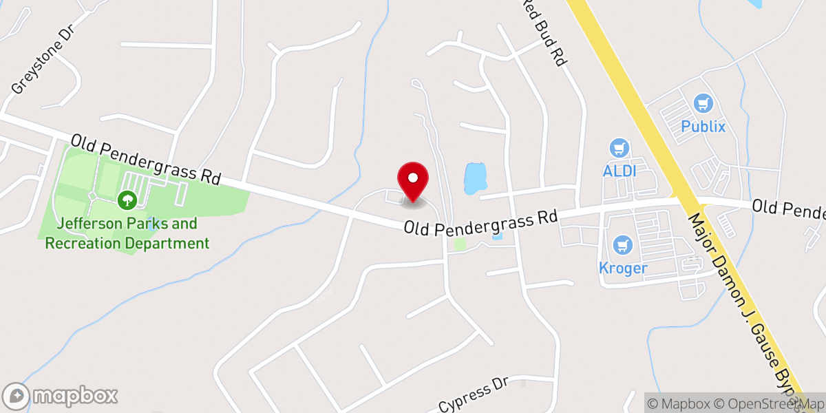 Map showing location of Hope Crossings Church