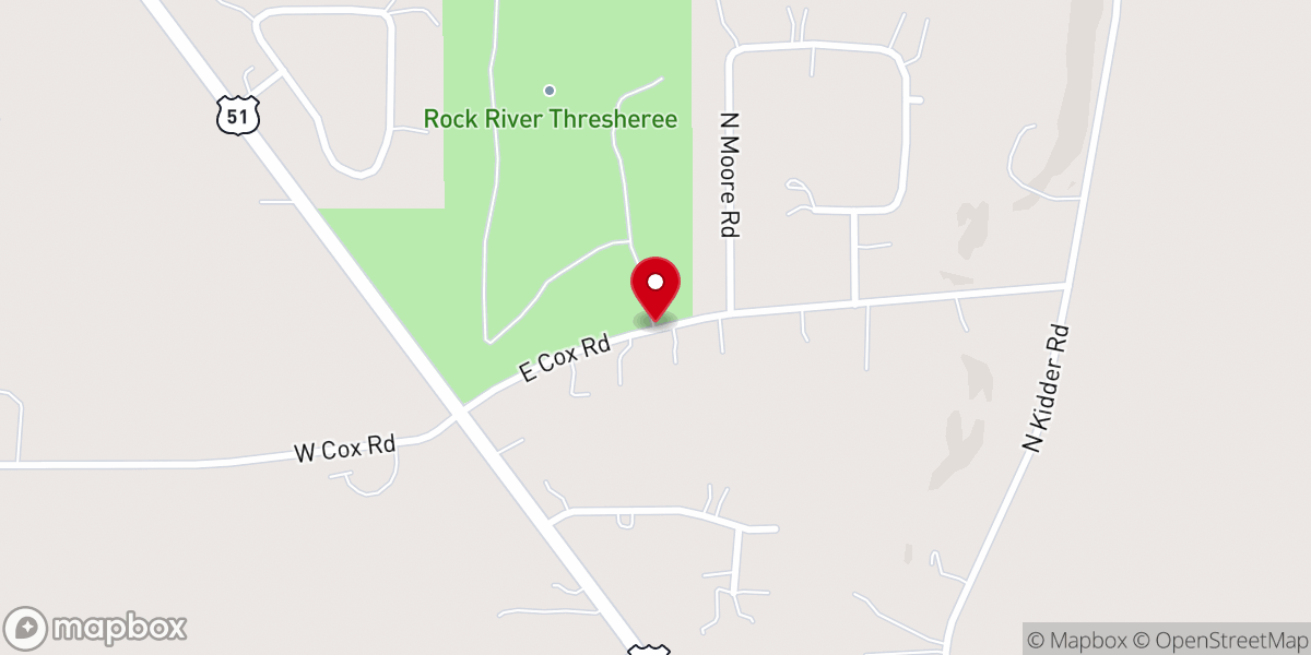Map showing location of Rock River Thresheree Gate A