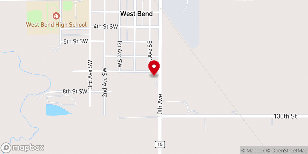 Map showing location of Peace Lutheran Church