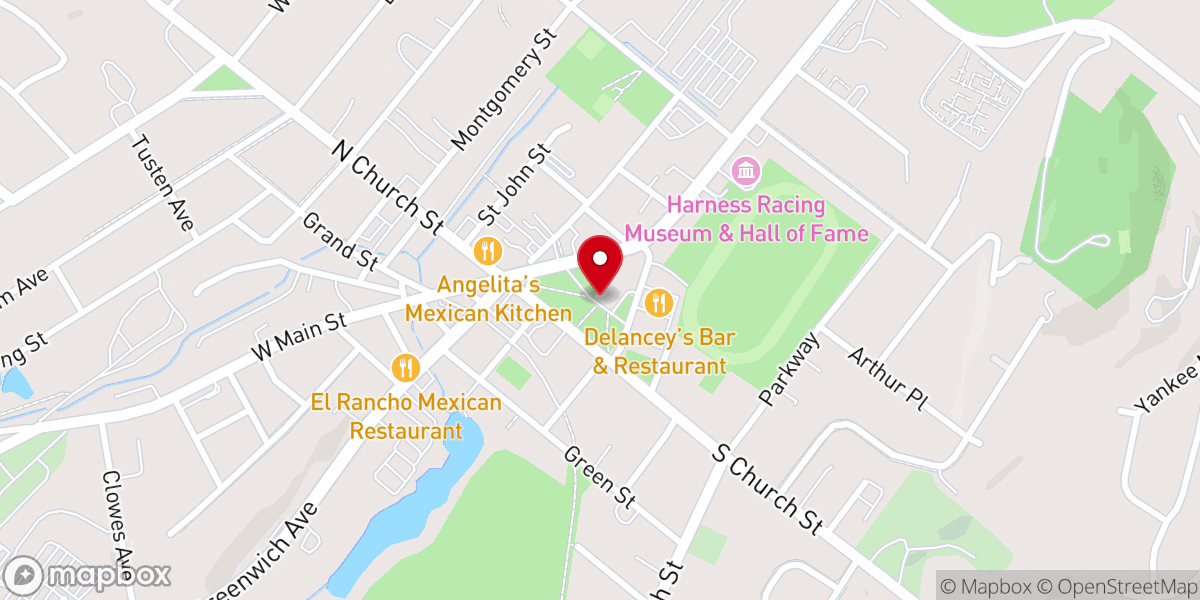 Map showing location of First Presbyterian Church in Goshen (NY)