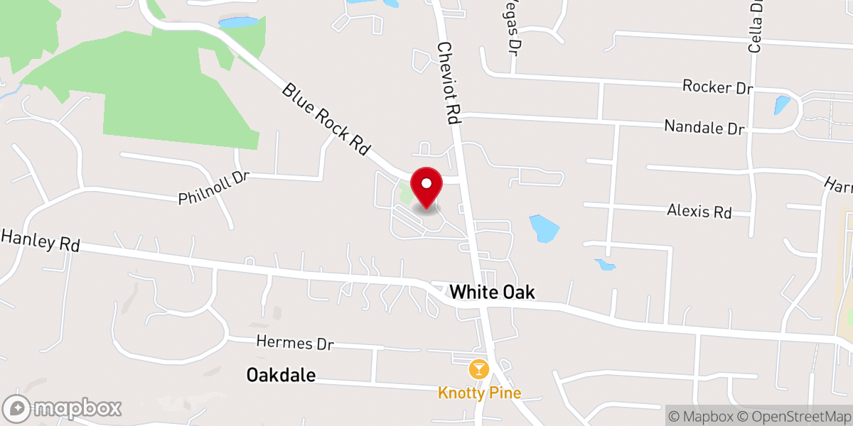 Map showing location of White Oak Christian Church