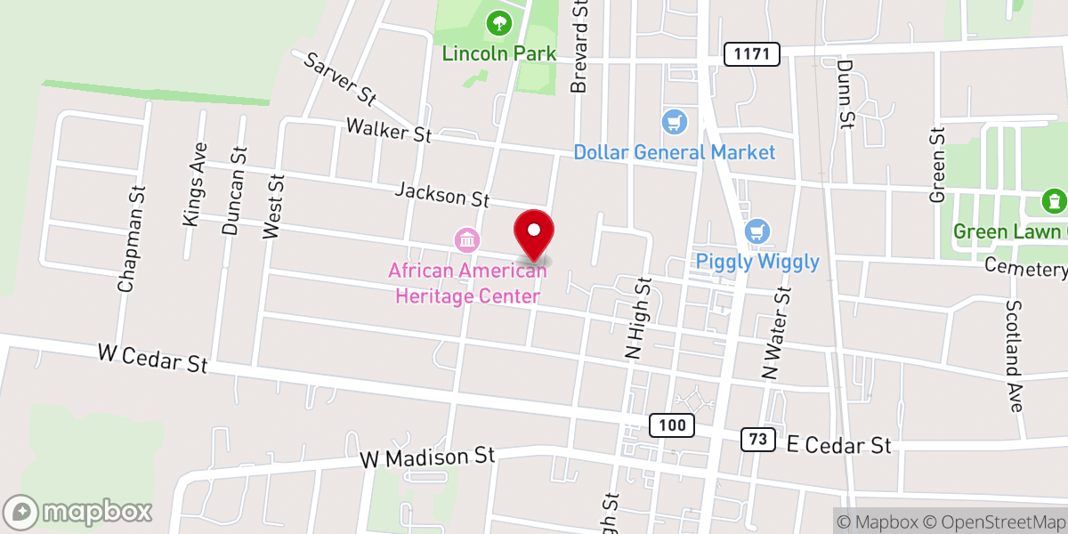 Map showing location of Elevated Baptist Church