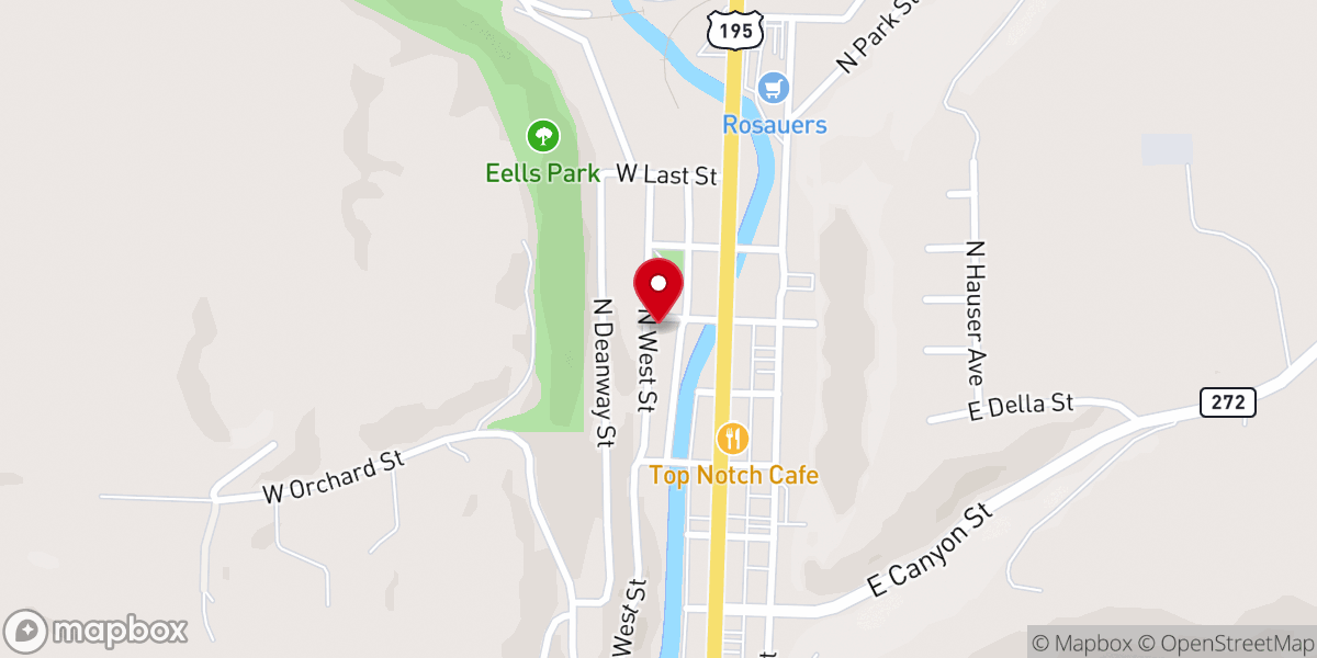Map showing location of Peace Lutheran Church