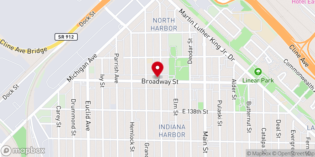 Map showing location of Metropolitan Christian Methodist Episcopal Church