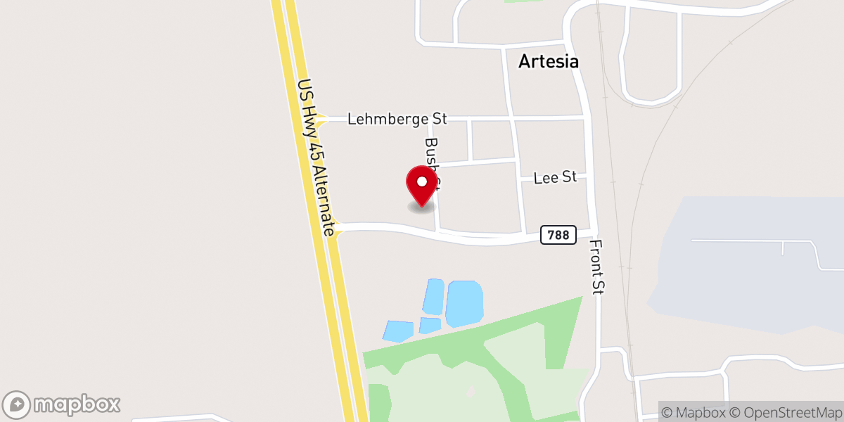 Map showing location of Artesia Baptist Church