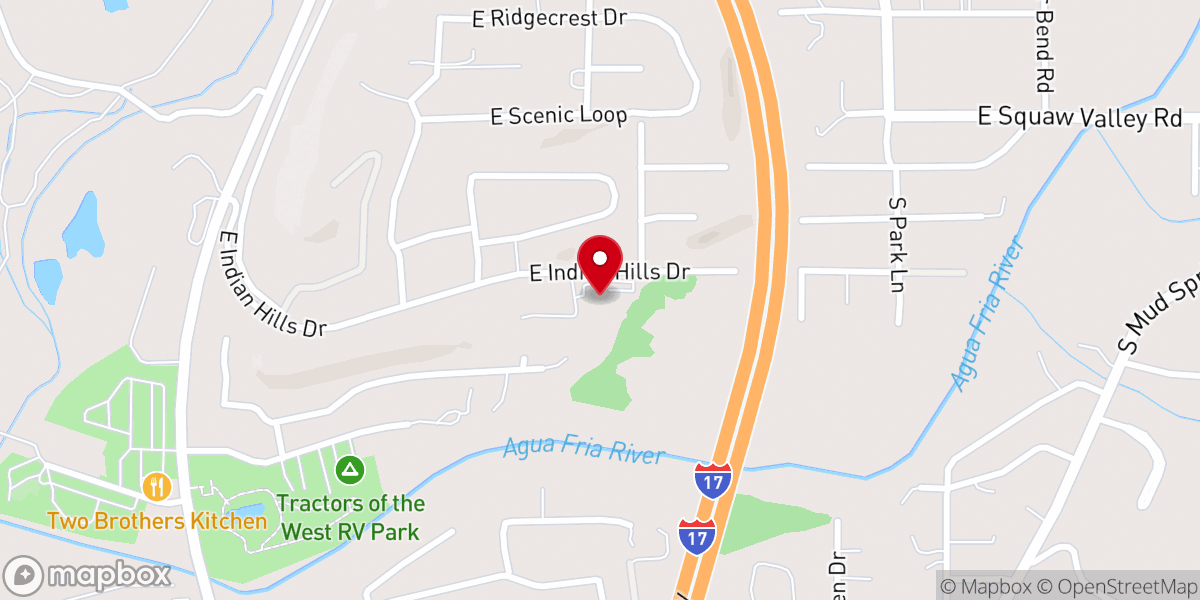 Map showing location of Calvary Chapel Black Canyon City