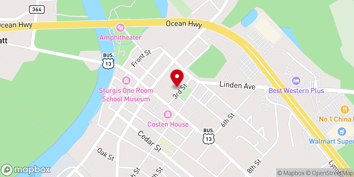 Map showing location of St Mary's Episcopal Church