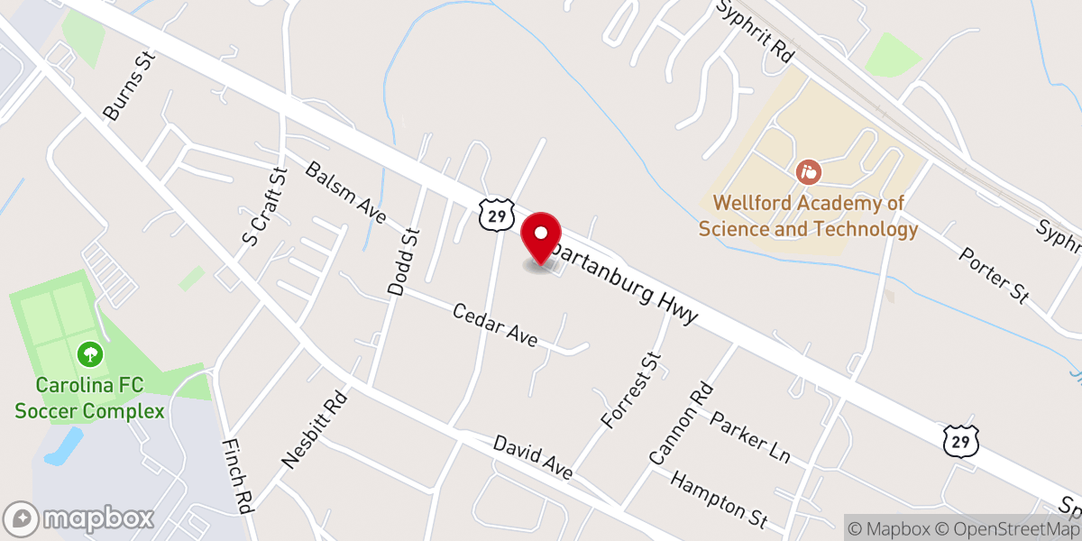 Map showing location of Rivers of Glory Church