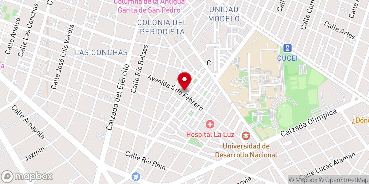 Map showing location of Parroquia Madre Santisima de La Luz