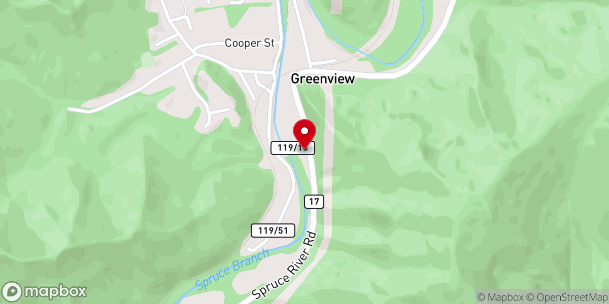 Map showing location of Greenview Church of Christ