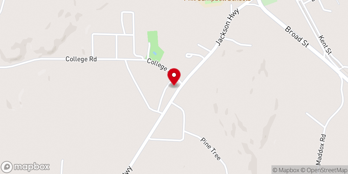 Map showing location of Phil Campbell Church of God