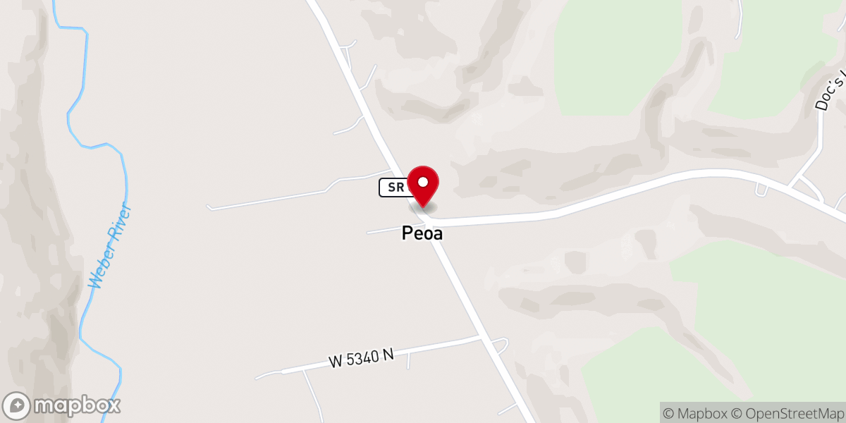Map showing location of Peoa