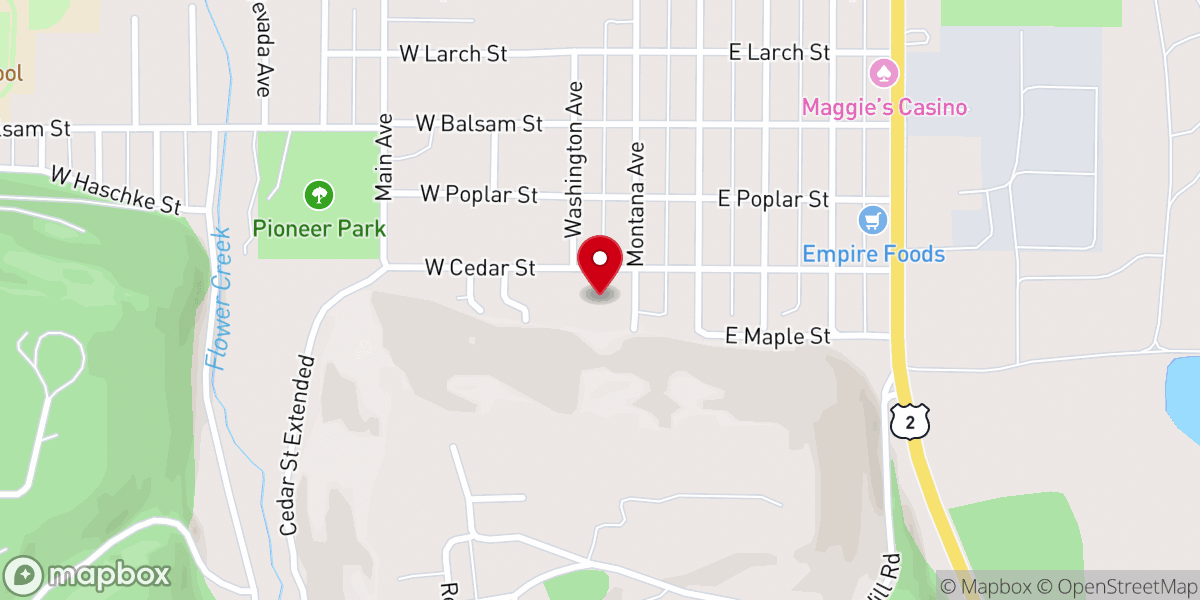 Map showing location of Libby Baptist Church
