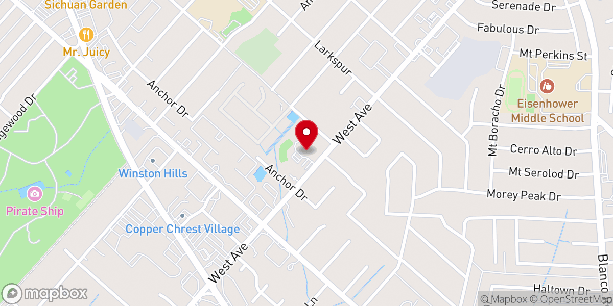 Map showing location of San Antonio First Church (SAF Church)