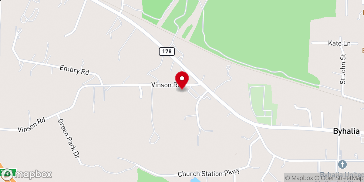 Map showing location of Victory Church