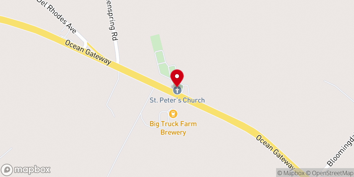 Map showing location of St. Peter Catholic Church