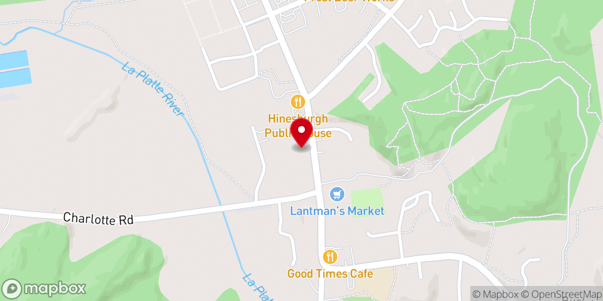 Map showing location of Hinesburg United Church
