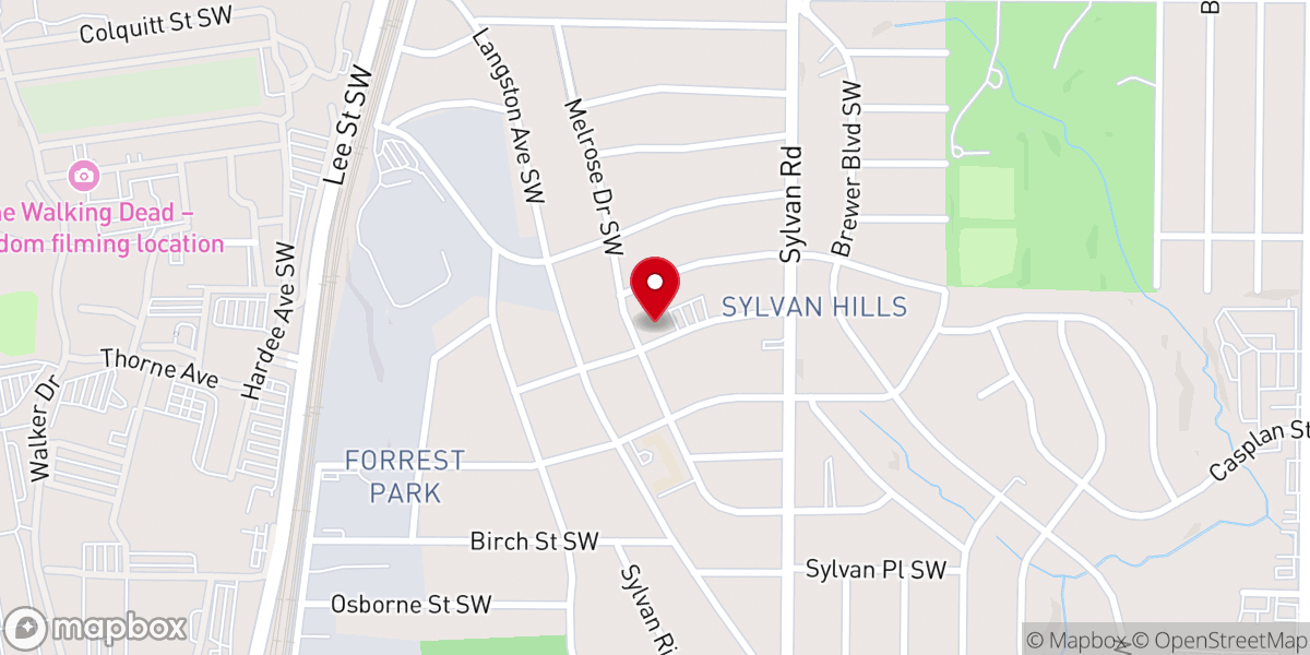 Map showing location of New Calvary Missionary Baptist Church
