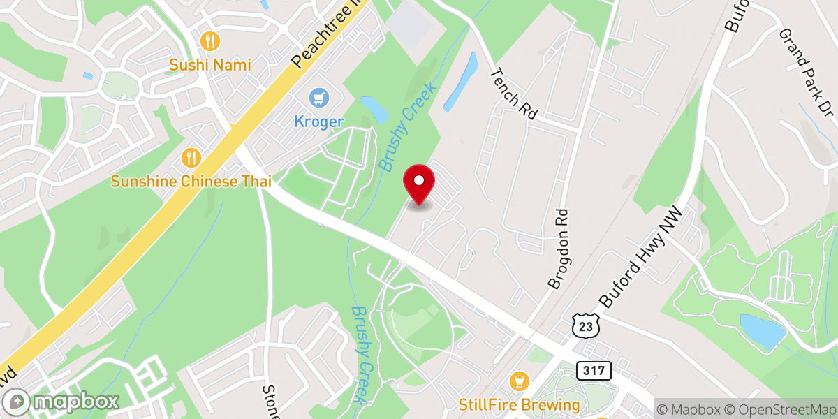 Map showing location of Shadowbrook Church