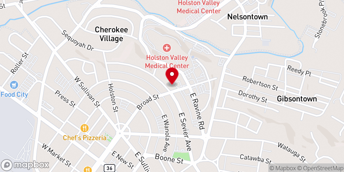 Map showing location of Holy Trinity Lutheran Church